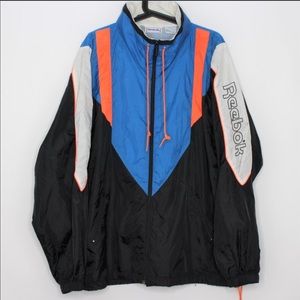 Vintage Reebok Color Block Spell Out Nylon Jacket